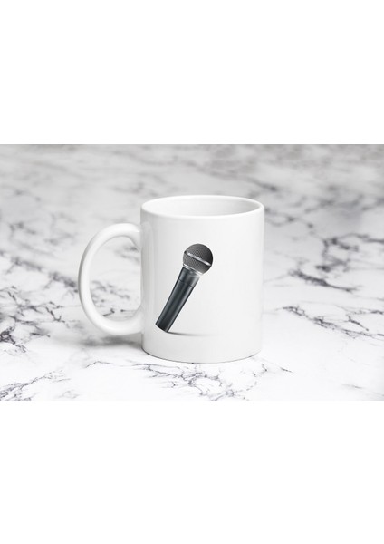 Mikrofon Siyah Kupa Bardak