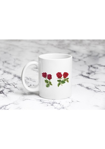 Kırmızı Güller Kupa Bardak