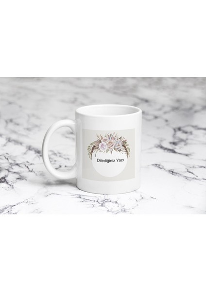 Çiçekli Yazı 2kupa Bardak