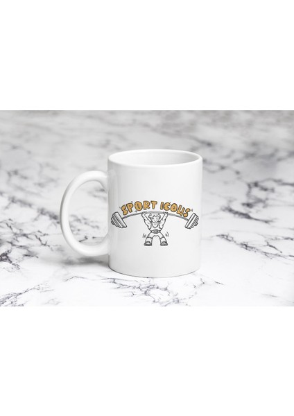 Work Hard Siyah Beyaz Sport Ikon Kupa Bardak