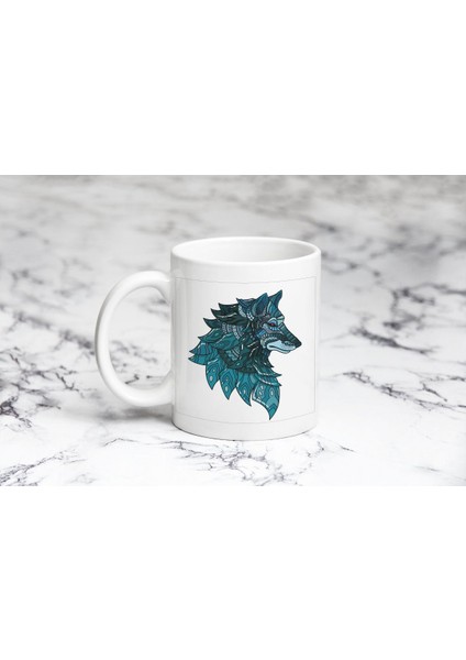 Mozaik Kurt Kafası Kupa Bardak