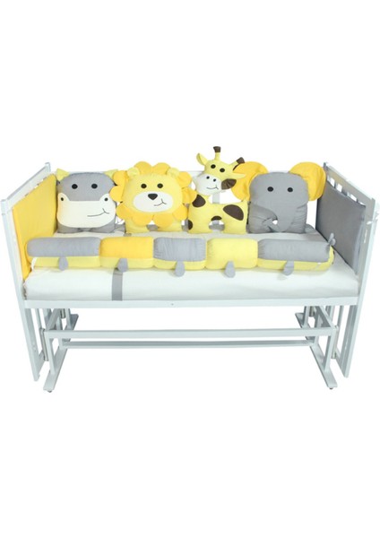 Rimini Baby Smartcrib Doğal Katlanır Beşik + İlk Arkadaşlarım Eğitici Uyku Seti Sarı 60 x 120 cm