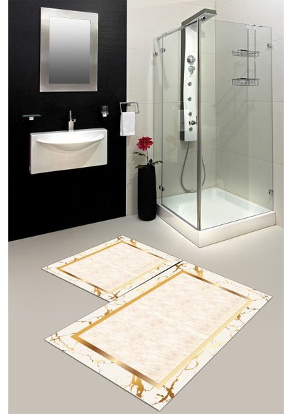 Banyo Paspası Klozet Takımı Yıkanabilir Kaymaz Taban