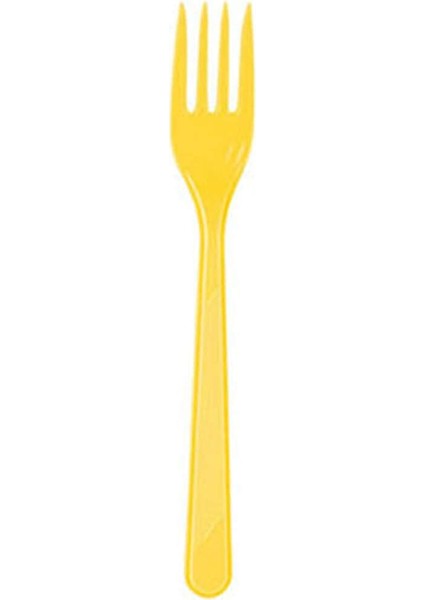Sarı Plastik Çatal