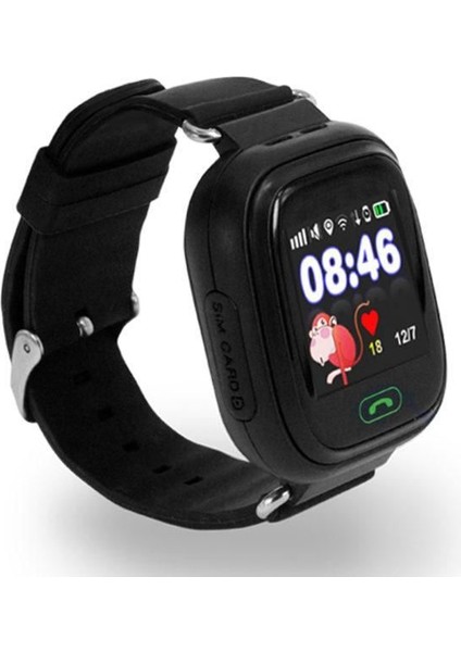 Q90-2021 Gps Takip Sım Kartlı Akıllı Çocuk Saati-Siyah