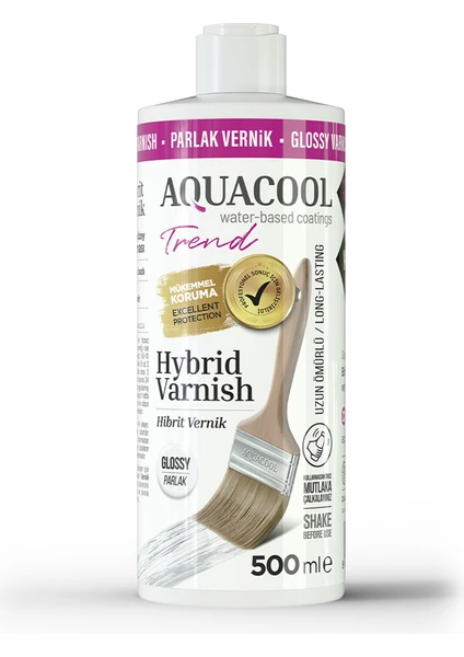 Trend Hybrid Varnish Hobi Boyası Su Bazlı Hibrit Vernik 500 ml Parlak