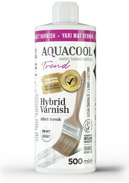 Trend Hybrid Varnish Hobi Boyası Su Bazlı Hibrit Vernik 500 ml Yarı Mat