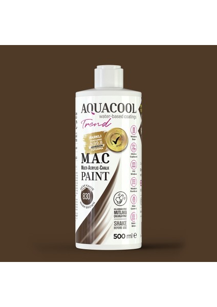 Trend M.a.c Hobi Boyası Su Bazlı Akrilik 500 ml 830 - Sıcak Kahve