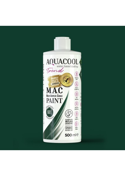 Trend M.a.c Hobi Boyası Su Bazlı Akrilik 500 ml 681 - Yosun Yeşili