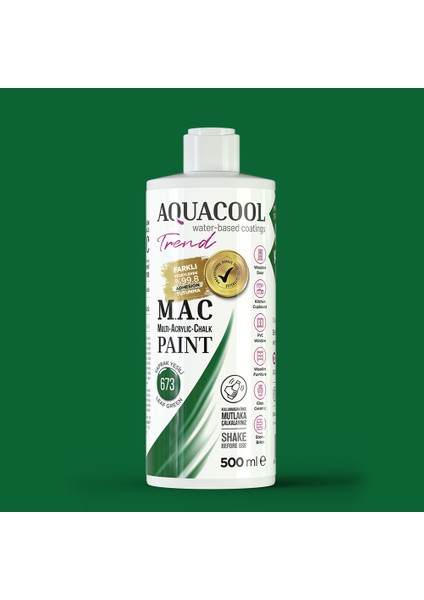 Trend M.a.c Hobi Boyası Su Bazlı Akrilik 500 ml 673 - Yaprak Yeşili
