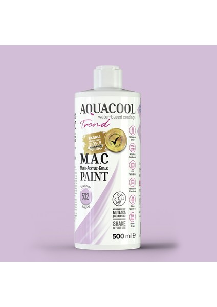 Trend M.a.c Hobi Boyası Su Bazlı Akrilik 500 ml 532 - Eflatun