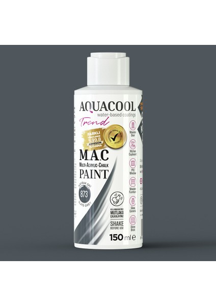 Trend M.a.c Hobi Boyası Su Bazlı Akrilik 150 ml 873 - Kayrak Gri