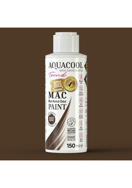 Trend M.a.c Hobi Boyası Su Bazlı Akrilik 150 ml 830 - Sıcak Kahve