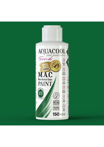 Trend M.a.c Hobi Boyası Su Bazlı Akrilik 150 ml 673 - Yaprak Yeşili