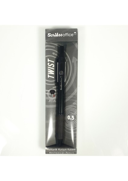 Twist 0.5 mm Siyah Versatil Kalem