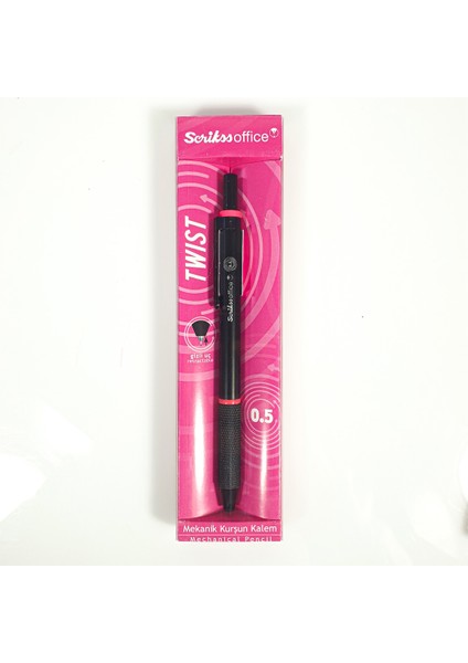 Twist 0.5 mm Siyah-Pembe Versatil Kalem