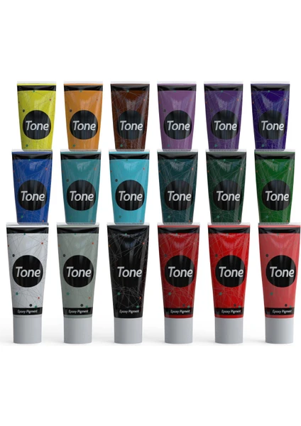 Tone Opaque 18'li Opak Epoksi Pigment Renklendirici Seti 18 x 25 ml