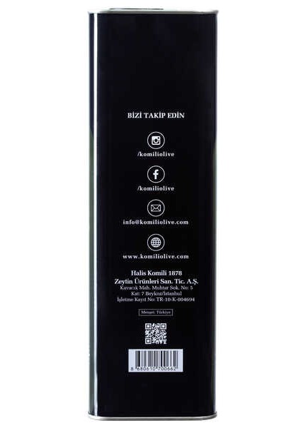 Premium Soğuk Sıkım Natürel Sızma Zeytinyağı 2lt Teneke