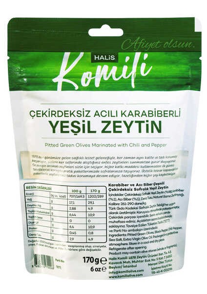 Acılı Karabiberli Yeşil Zeytin 15X170G