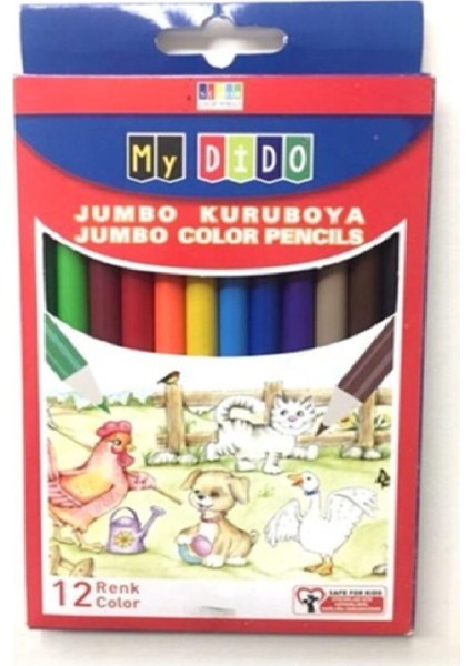 Mydido Kuruboya 12 Renk Jumbo Kuru Boya