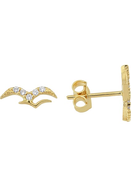 14 Ayar 0,85 Gram Altın Martı Küpe