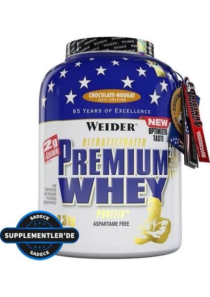 Premium Whey Protein Tozu 2300 Gr Çikolata (Orijinal Distribütör Bandrollü)