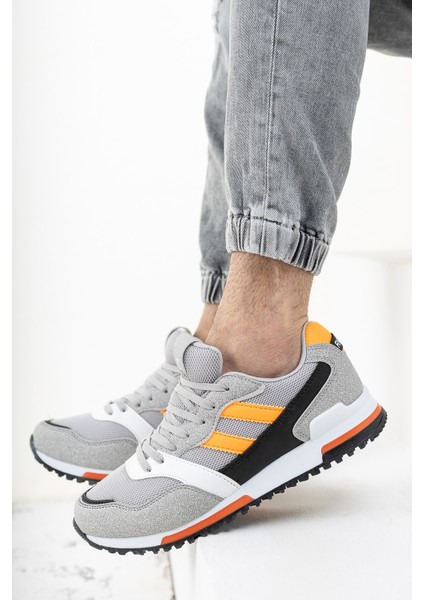 Gri Turuncu Sneaker 0012863