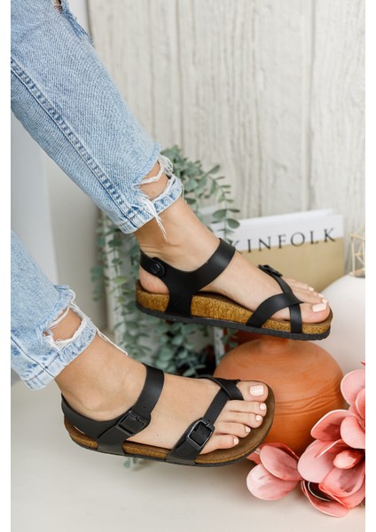 Siyah Cilt Kadın Sandalet 0012503 modelleri