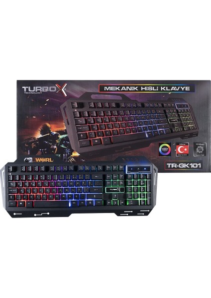 SniperNaga TR-GK101 USB Kablolu Gaming Standart Q Işıklı Metal Kasa Klavye