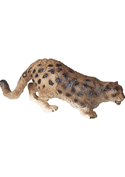 PopŞeker Oyuncak Kar Leoparı Figürü 26CM. Vahşi Hayvanlar Serisi Oyuncak Yumuşak Et Kar Leoparı