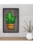 Gift Kaktüs Dekoratif Ahşap Siyah Çerçeveli Tablo-1 1