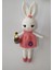 Pembe Sepetli Şirin Tavşan Uyku Arkadaşı Amigurumi Organik Oyuncak 1