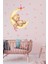 Ayda Uyuyan Sevimli Ayıcık , Bebek ve Pembe Yıldızlar Sticker Seti 1