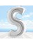 S Harf Folyo Balon, 100 cm - Gümüş 1