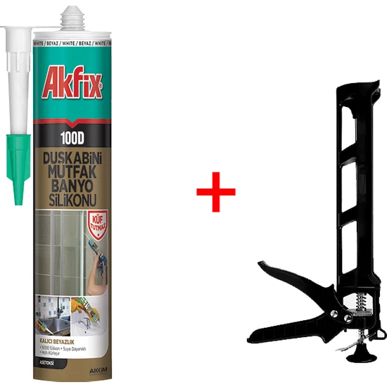 Akfix 100D - Silikon  Beyaz ve Silikon Tabancası