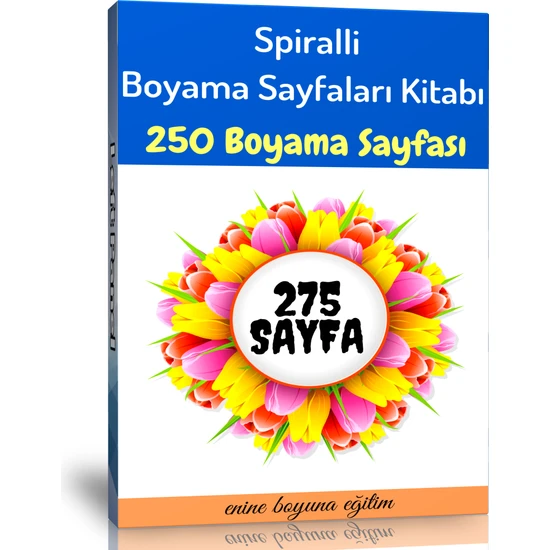 Enine Boyuna Eğitim Spiralli Boyama Sayfaları Kitabı (250 Seçilmiş Boyama Sayfası)