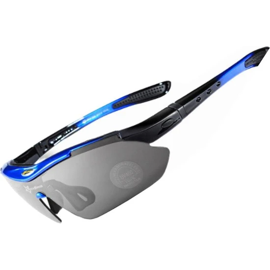 Schulzz Rockbros Polarize %100 Uv Korumalı Mavi 5 Lensli Bisiklet Spor Dağ Kayak Gözlüğü