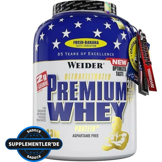 Weider Premium Whey Protein Tozu 2300 Gr Muz (Orijinal Distribütör Bandrollü)