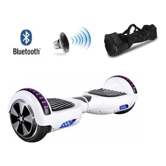 Smart Balance Beyaz Hoverboard 6.5 Smart Balance Scooter Elektrikli Kaykay Bluetooth+Çanta Hediyeli