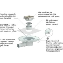 Dallmer Tisto Seramik Mermer Kaplanır Bitişli Yer Banyo Duş Süzgeci Gider