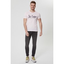 Lee Cooper Erkek Pembe Bisiklet Yaka T-Shirt