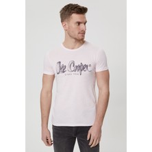 Lee Cooper Erkek Pembe Bisiklet Yaka T-Shirt