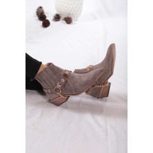 Osso  Deri Vizon Süet Kadın Topuklu Bot 202110218