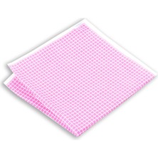 1001 Kravat Pembe Renkli Kare Desenli 33X33 cm Ölçülerinde Keten Cep Mendili