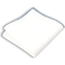1001 Kravat Gri Kenar Çizgili 33X33 cm Ölçülerinde Keten Cep Mendili
