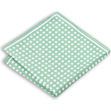 1001 Kravat Yeşil Desenli 33X33 cm Ölçülerinde Keten Cep Mendili