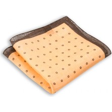 1001 Kravat Desenli Turuncu Renkli 33X33 cm Ölçülerinde Keten Cep Mendili