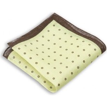 1001 Kravat Desenli Yeşil Renkli 33X33 cm Ölçülerinde Keten Cep Mendili