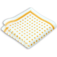 1001 Kravat Turuncu Desenli 33X33 cm Ölçülerinde Keten Cep Mendili