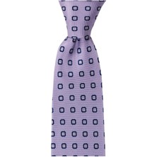 1001 Kravat Lila Desenli 8 cm Genişliğinde Kravat